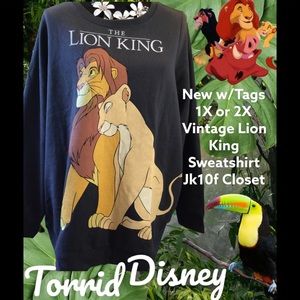 LOWEST🌺 NWT TORRID DISNEY 1X 🦁LION KING MUFASA & SIMBA SWEATSHIRT
